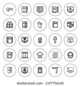 Personal icon set. collection of 25 outline personal icons with behavior, computer, depression, headphones, id, journal, locker, lockers, notebook icons. editable icons.