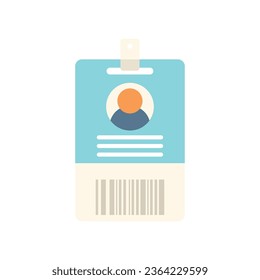 Personal id card icon flat vector. Pass office. Business template isolated