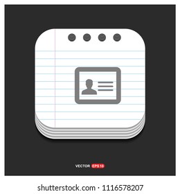 Personal id card icon - vector icon