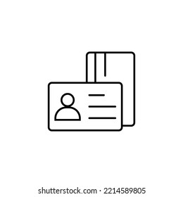 vector de icono de línea de identificación personal