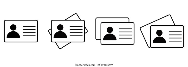 Persönliche Identifizierungskartensymbole - Vektorkennzeichen und Symbolsatz für Identitätsdokumente