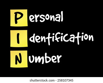 Personal Identification Number (PIN) on yellow sticky notes