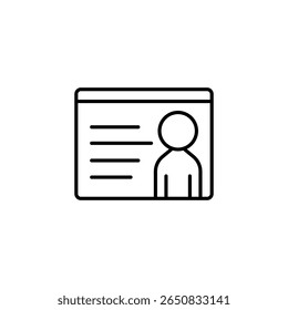 Personal Identity Card With Human Silhouette On Transparent Background