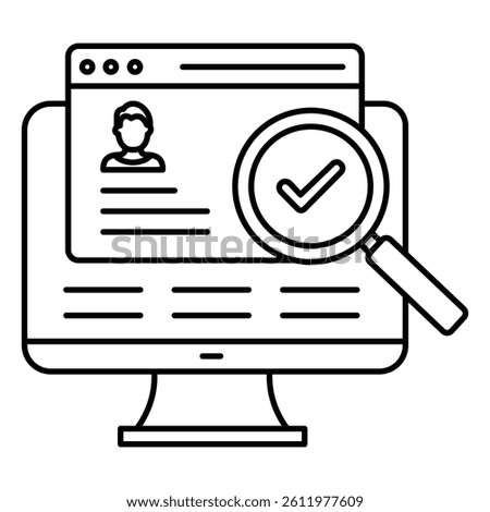 Personal Identity Verification Scan Vector Icon Design, personal ID, secure access, authentication badge