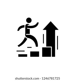 Personal improvement black icon, vector sign on isolated background. Personal improvement concept symbol, illustration 
