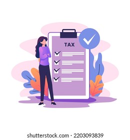 Personal Income Tax Flat Style Illustration Design