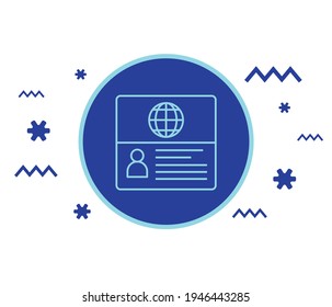 Personal info data icon. Identification Card Icon. Personal info data icon. User or profile card details symbol, identity document with person photo and text. Car driver, driving license, id card.