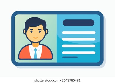 Personal info data icon. Identification Card Icon. Personal info data icon. User or profile card details symbol, identity document with person photo and text. Car driver, driving license, id card