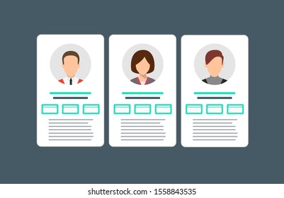 Personal info data icon. User or profile card details symbol, identity document with person photo and text. Car driver, driving license, id card