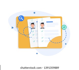 Personal Info Data Icon Vector Illustration Isolated, Flat Cartoon Style Of User Or Profile