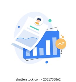 Personal info data icon vector illustration isolated, flat cartoon style of user or profile