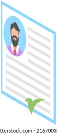 Personal info data. ID card. Identification document with person photo. User or profile form. Drivers license, avatar verification icon. Employee interview questionnaire, information, worker resume