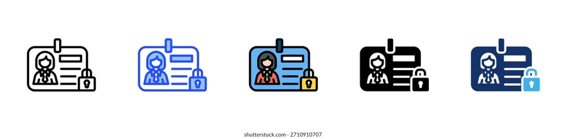Personal Info Lock Icon Collection With Multiple Styles