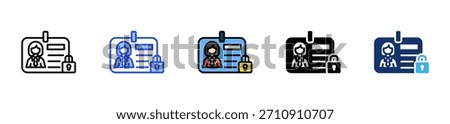 Personal Info Lock Icon Collection With Multiple Styles