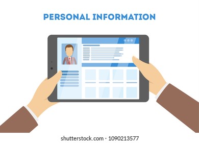 Personal Information Concept Illustration. Data On Smartphone.