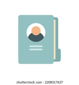 Personal information folder icon. Flat illustration of personal information folder vector icon isolated on white background