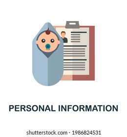 Personal Information icon. Flat sign element from child adoption collection. Creative Personal Information icon for web design, templates, infographics and more