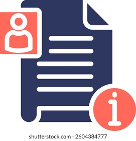 Personal Information Icon Glyph Color Vector Illustration