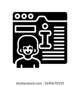 Personal Information Icon Glyph Vector Illustration