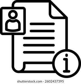 Personal Information Icon Line Vector Illustration
