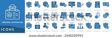 Personal information icon. Privacy Protection, Data Security, Personal Privacy, Information Security and Data Protection