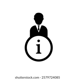 Personal information icon. User information icon. Person info, contact data, account details, employee advice