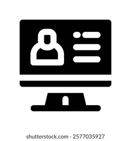 personal information icon. vector glyph icon for your website, mobile, presentation, and logo design.