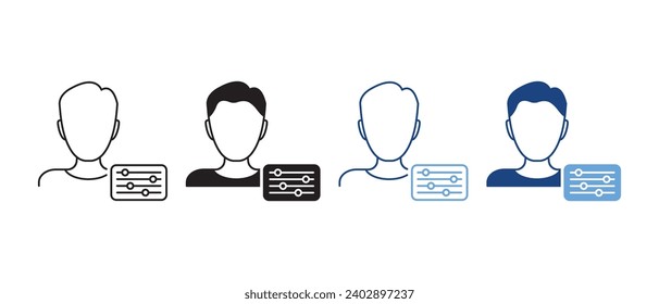 Icono de información personal, Ilustración de símbolos vectores.