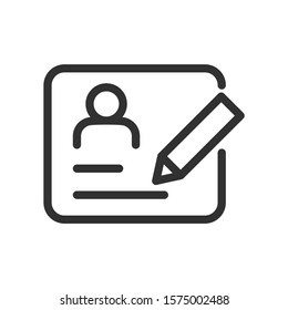 Personal information, linear icon. Editable stroke