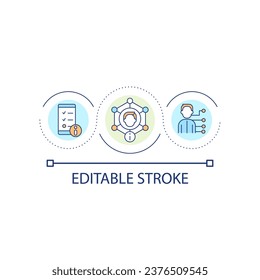 Personal information loop concept icon. Banking onboarding. Web application. Creating account abstract idea thin line illustration. Isolated outline drawing. Editable stroke. Arial font used