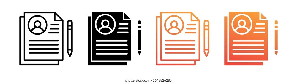 Personal Information Multi Style Icon Set Vector