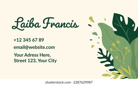 Personal information of professional or specialist. Phone number and email address, website and location of company or organization. Business card, advertisement and marketing. Vector in flat style