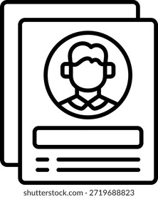 Icono de Vector de información personal. Se puede utilizar para aplicaciones de impresión, móviles y de Web.