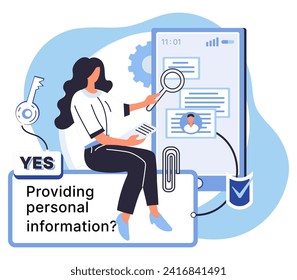 Personal information vector illustration. Protecting personal information is fundamental aspect online security Data storage methods must prioritize privacy and confidentiality personal information