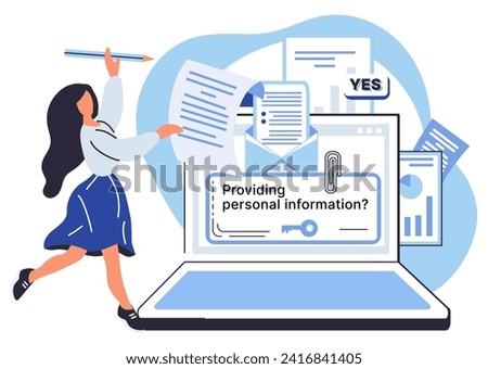 Personal information vector illustration. Secure storage is necessary to prevent unauthorized access to personal information The internet should be safe environment for users to share their personal