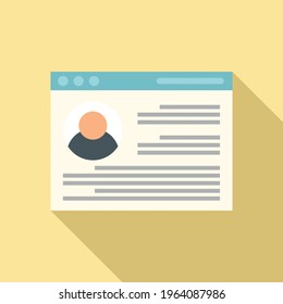 Personal information web page icon. Flat illustration of Personal information web page vector icon for web design