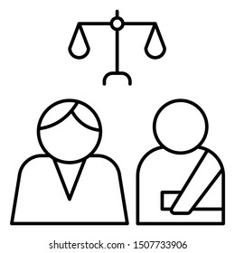 Personal Injury Advocate Attorney Vector Icon