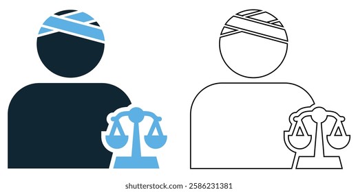 Personal injury law icon vector, legal, healthcare and accident pictogram symbol ui and ux design, glyphs and stroke line