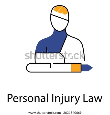 Personal Injury Law vector Icon design Symbolizing Legal Protection