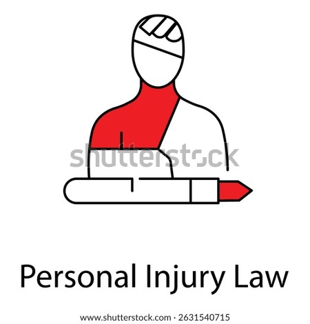 Personal Injury Law vector Icon design Representing Legal Services