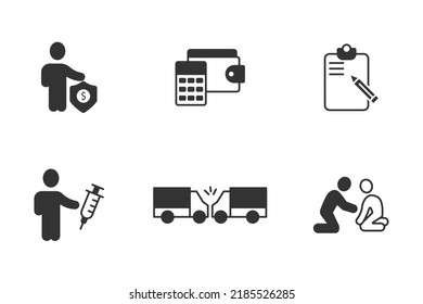 personal injury law word icons set . personal injury law word pack symbol vector elements for infographic web