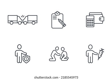 Personal Injury Law Word Icons Set . Personal Injury Law Word Pack Symbol Vector Elements For Infographic Web