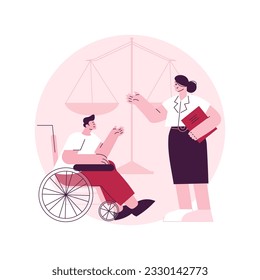 Personal injury lawyer abstract concept vector illustration. Legal services, physical or psychological injury, criminal prosecutor, legal documents, lawsuit argument, evidence abstract metaphor.