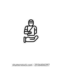 personal injury protection outline icon and illustration