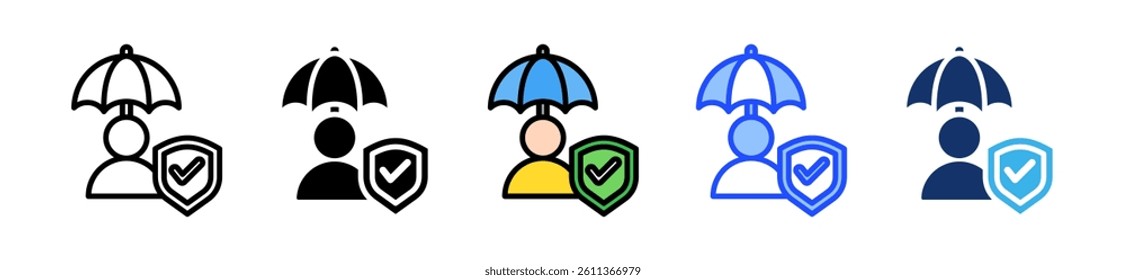 Personal Insurance Icon Set With Multiple Style Collection