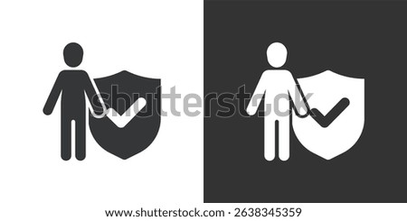 Personal insurance icon. Solid glyph series icon