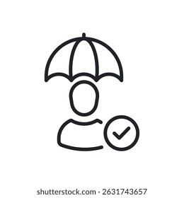Personal insurance thin line icons. Perfect pixel on transparent background