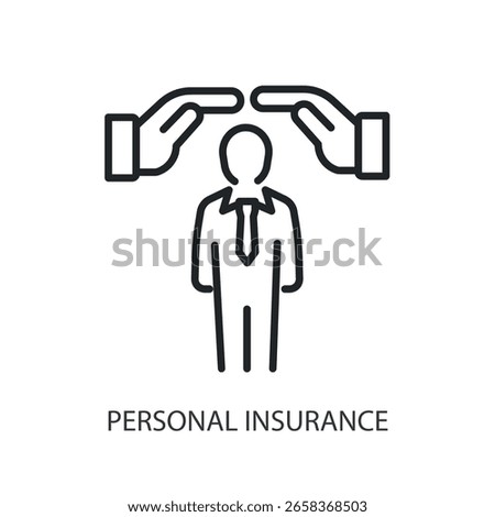 Personal insurance thin line vector icons.