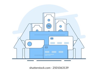 Personal investment concept, Develop business, grow or increase income income, personal development, growth mindset or return on investment, prosperity. flat vector illustration.