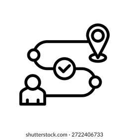 Ilustración vectorial de línea de icono de viaje personal